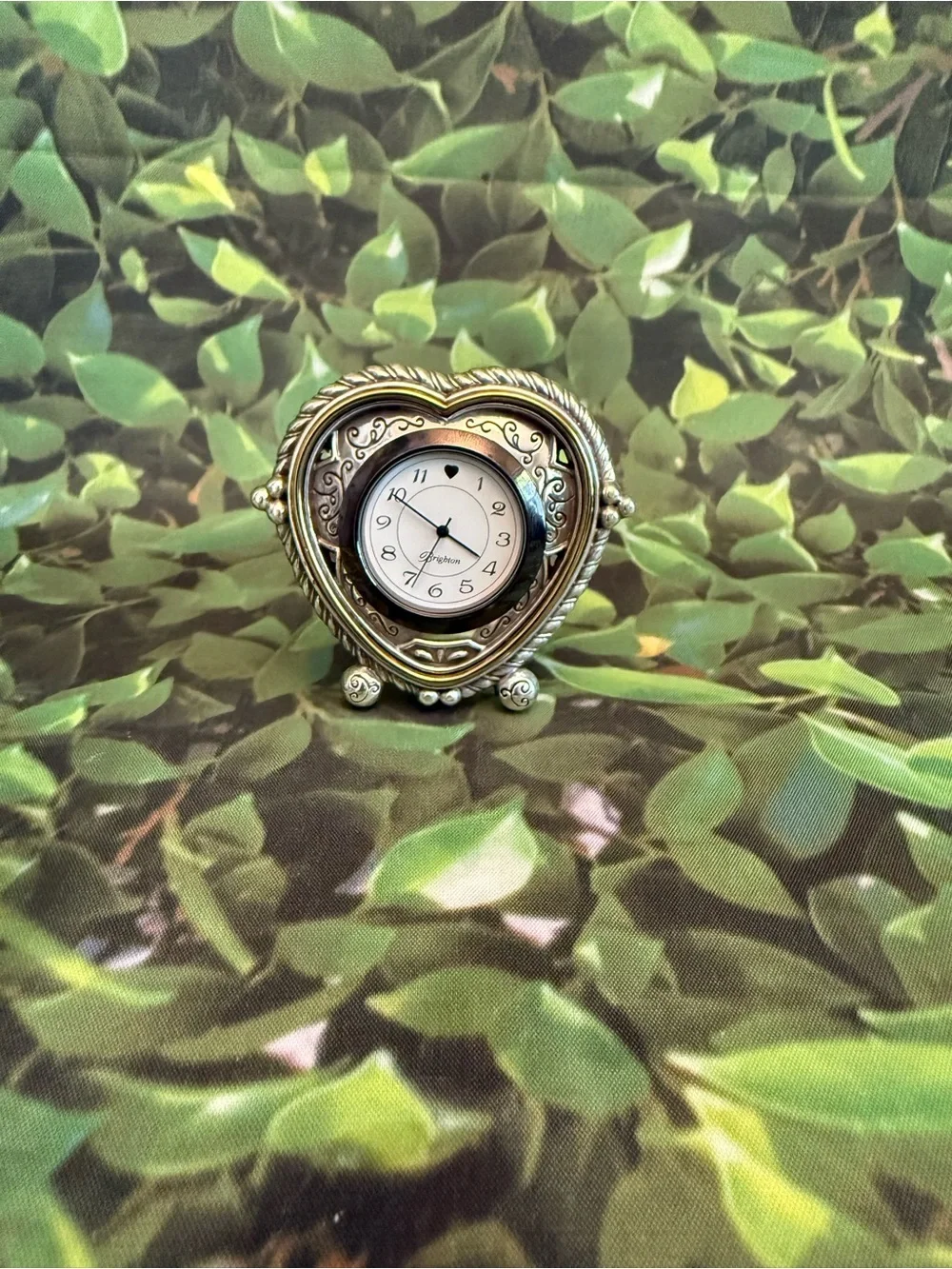 Brighton Silver-Tone Heart Table Clock